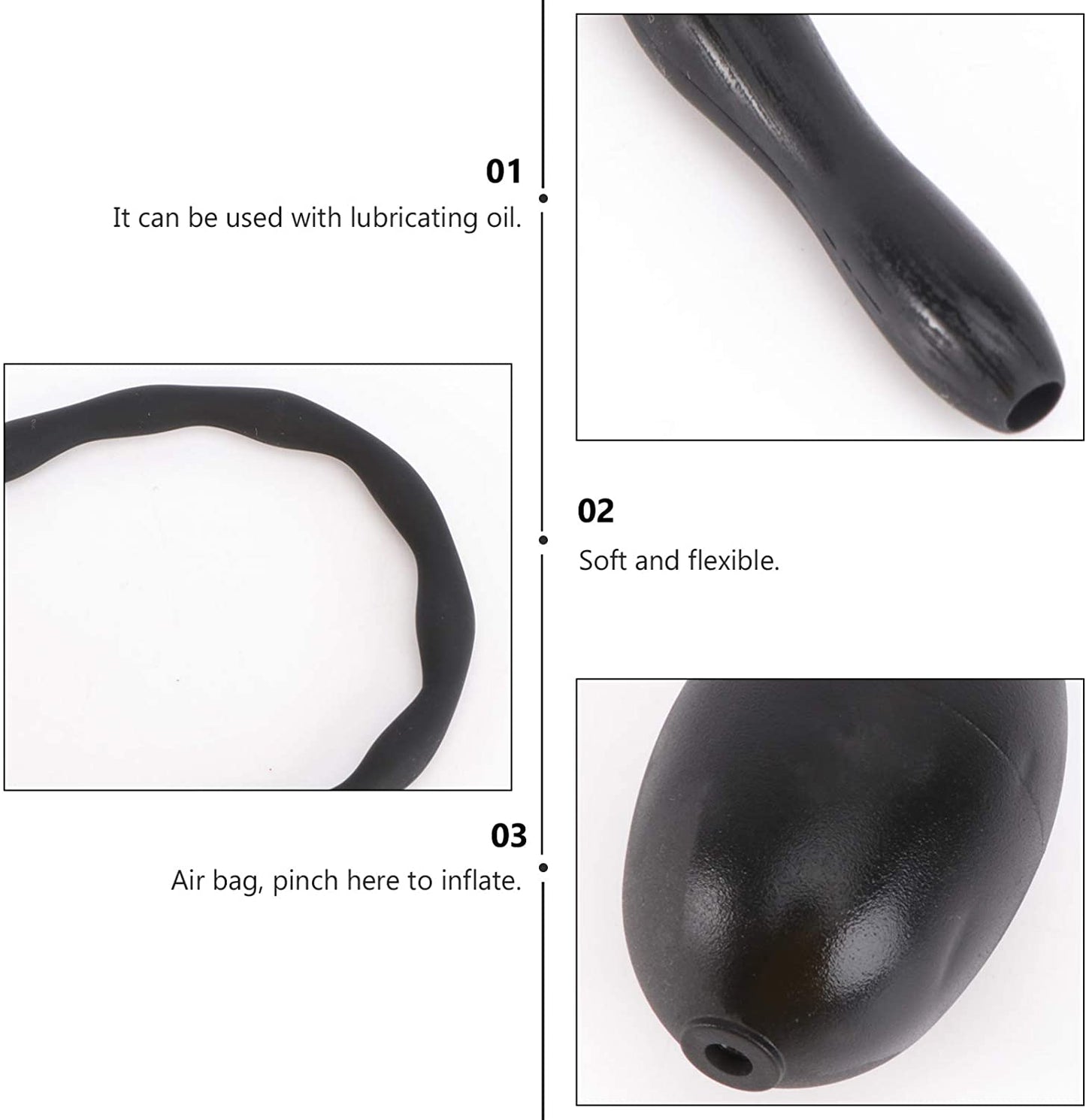Inflatable Beaded Silicone Urethral Sound Dilator Stretching Pro-ostate Stimulatoor Massager
