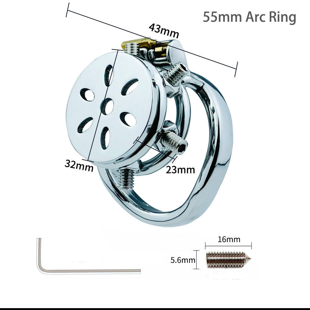 Rivet Bondage Male Penis Cage Stainless Steel Flat Chastity Lock Cage