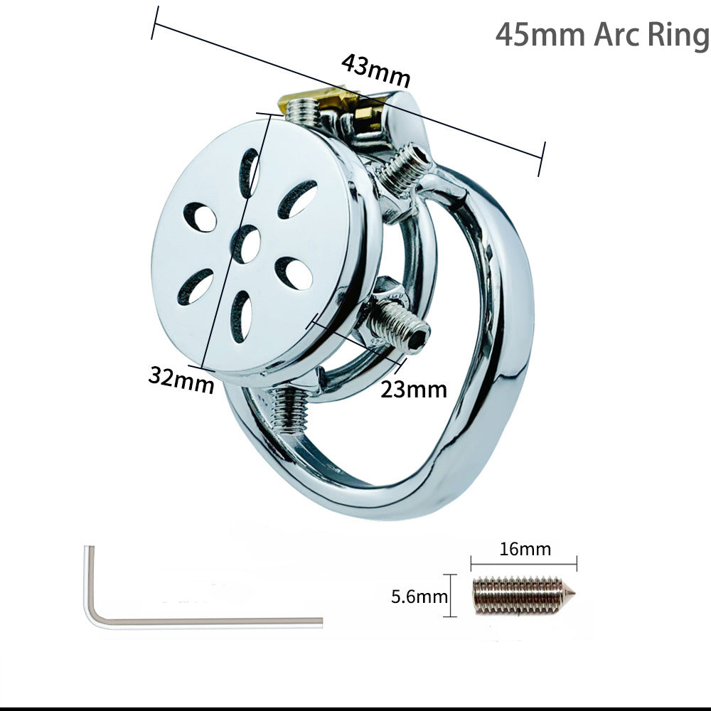 Rivet Bondage Male Penis Cage Stainless Steel Flat Chastity Lock Cage