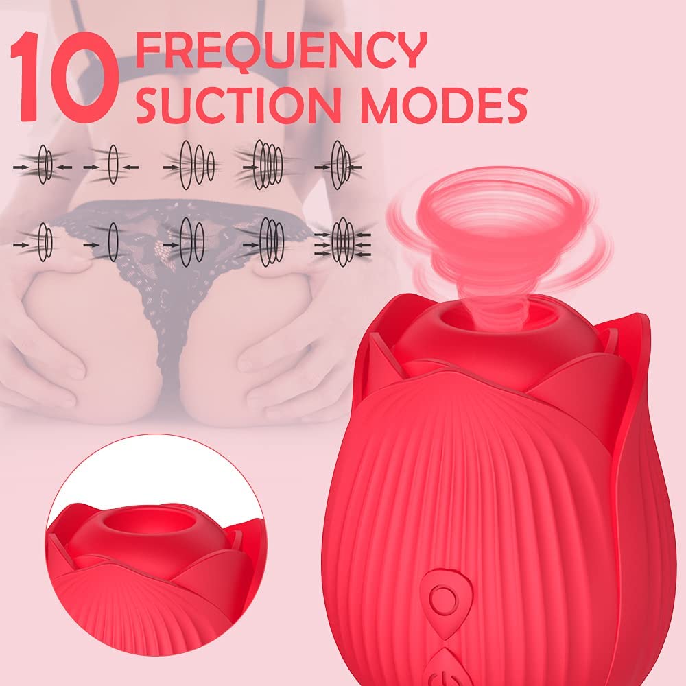 Rose Toy for Women,Clitoral Sucking Vibrator with Ball Vibrating Egg G Spot Dildo Clitoris Stimulator