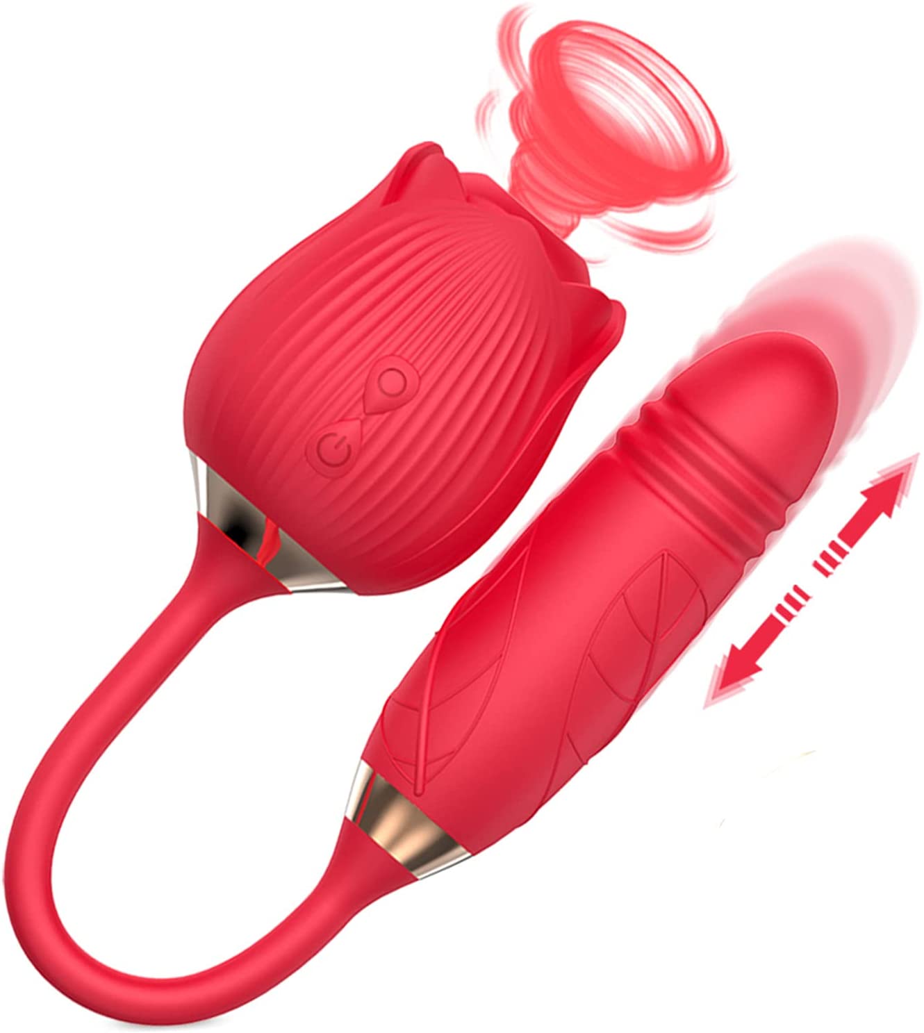 Rose Toy for Women,Clitoral Sucking Vibrator with Ball Vibrating Egg G Spot Dildo Clitoris Stimulator