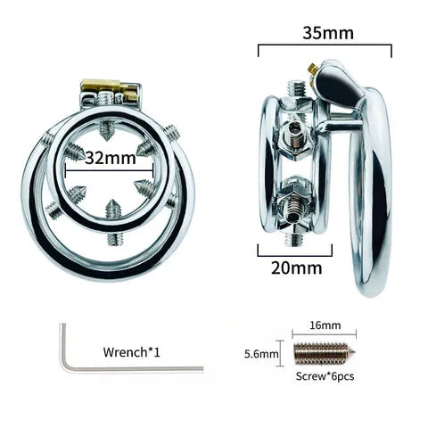 Discreet & Secure: Screw Stainless Steel Flat Chastity Cage