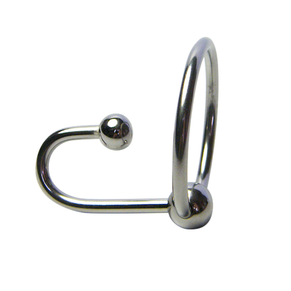 Stainless Penis Cock Rings with Urethral Sounds Ball