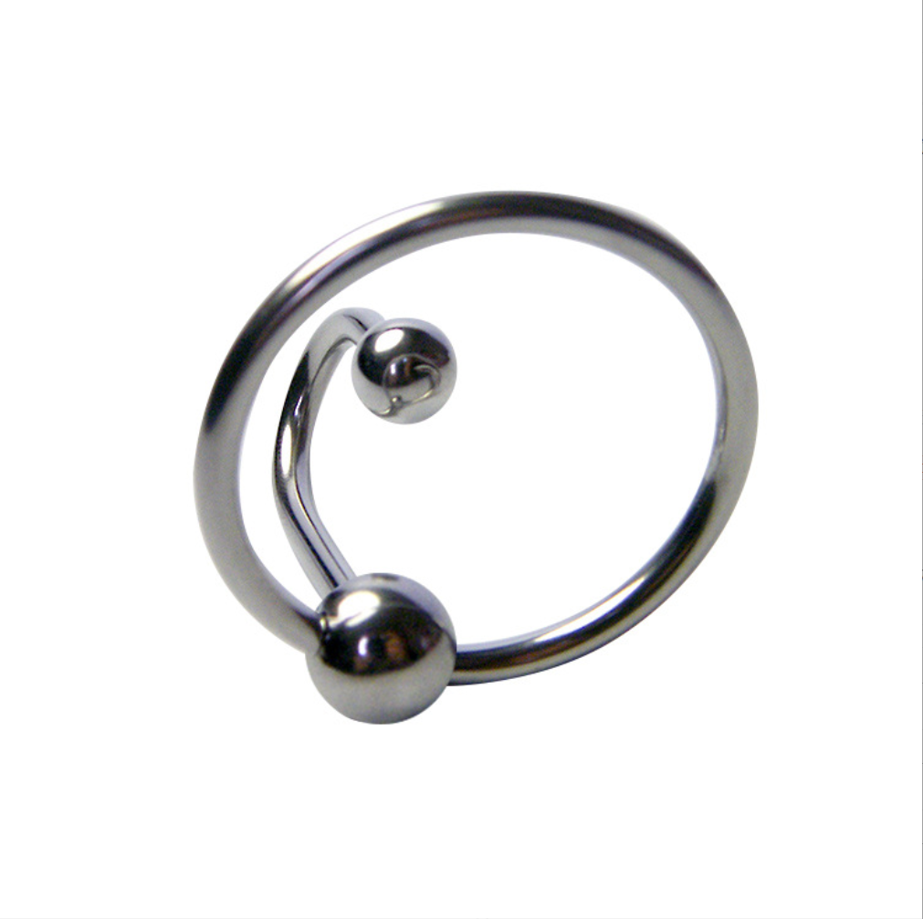 Stainless Penis Cock Rings with Urethral Sounds Ball