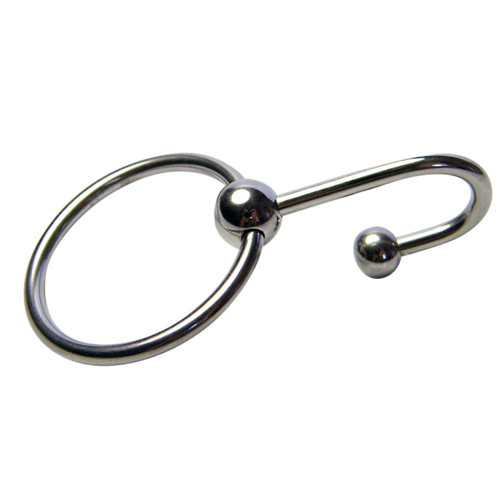 Stainless Penis Cock Rings with Urethral Sounds Ball