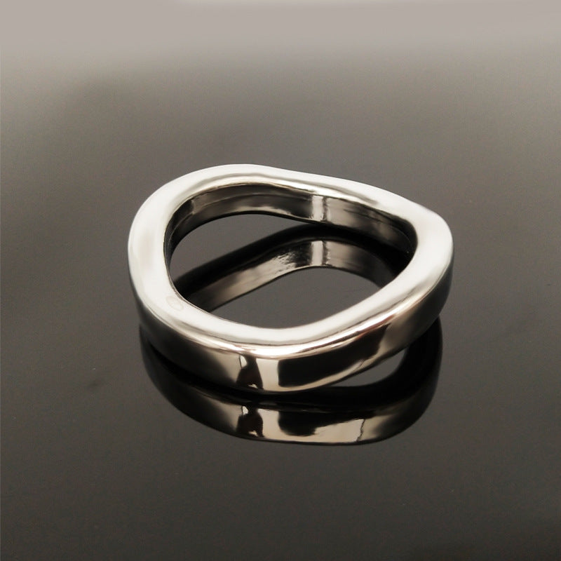 Stainless Steel Cock Ring Curved Ring Chastity Cage Accessories