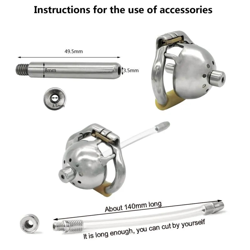 304 Stainless Steel Chastity Device: Multiple Size Options