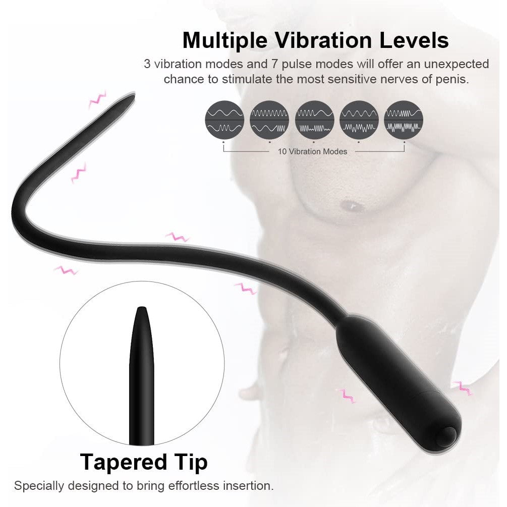 Vibrating Urethral Dilator Sleek Sperm Plug Stimulating Urethral Male Massager